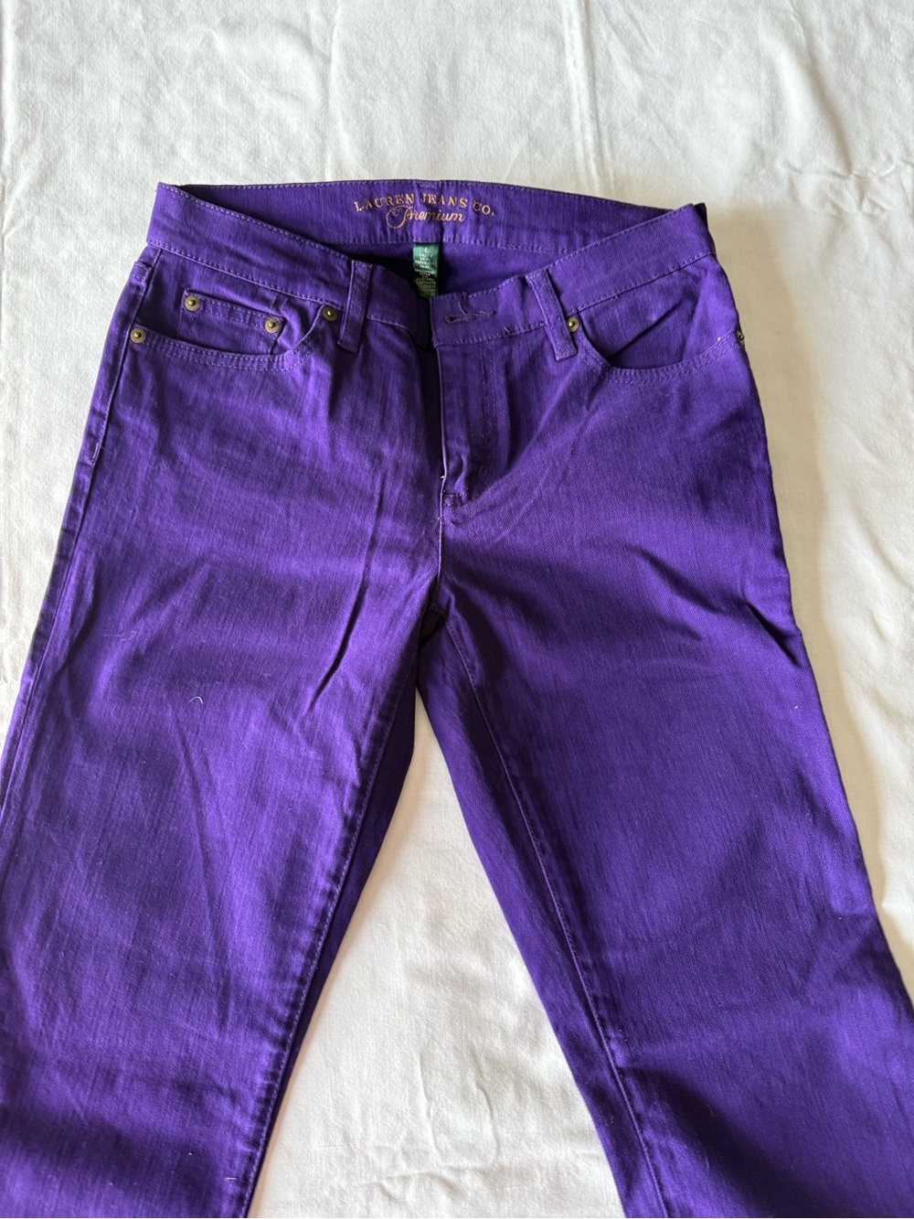 Lauren Ralph Lauren Purple Straight Leg Jeans NWT Size 4 Vibrant